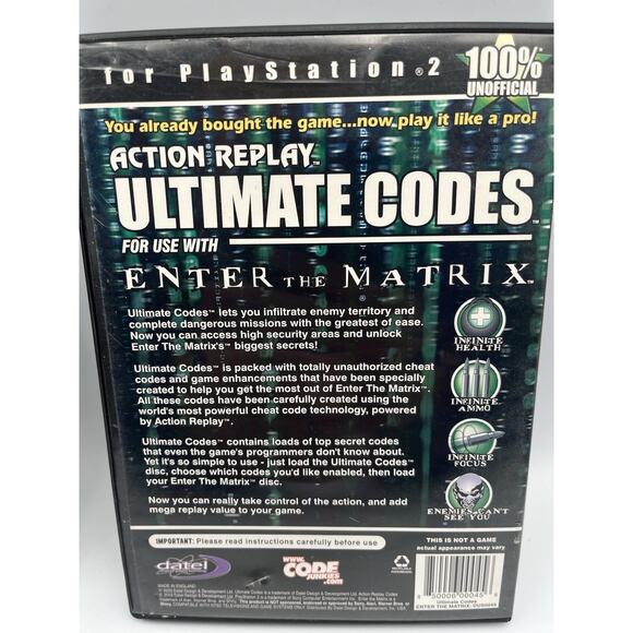 Enter The Matrix & Action Replay Ultimate Codes Playstation 2 Ps2 - Complete - Picture 6 of 14